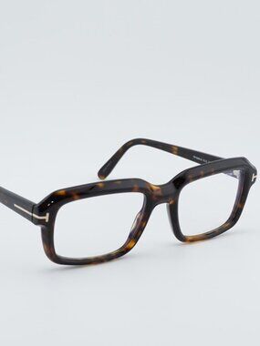 Tom Ford FT5888-B 052 Eyeglasses Havana 54mm Rectangle Frame, Blue Light Block